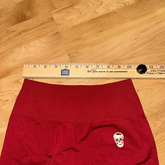 Gymreapers Athletic Shorts Womens Small Red Skull Logo Fitness Gym Workout - Picture 7 of 8